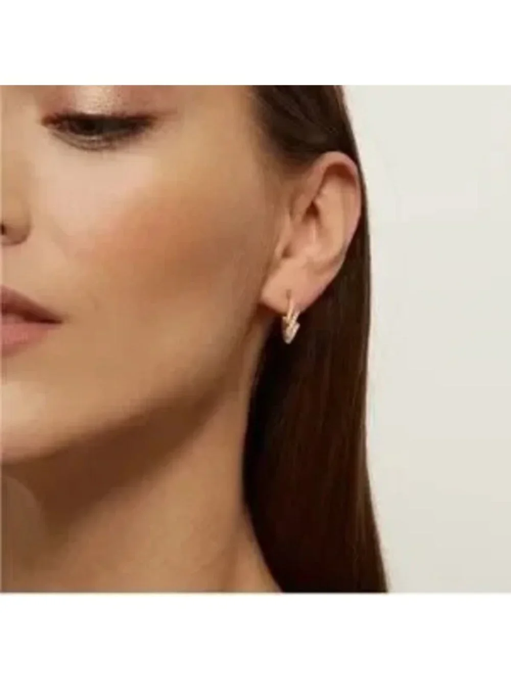 Gold 14k Gold Plated CZ Spiral Hoop Earrings